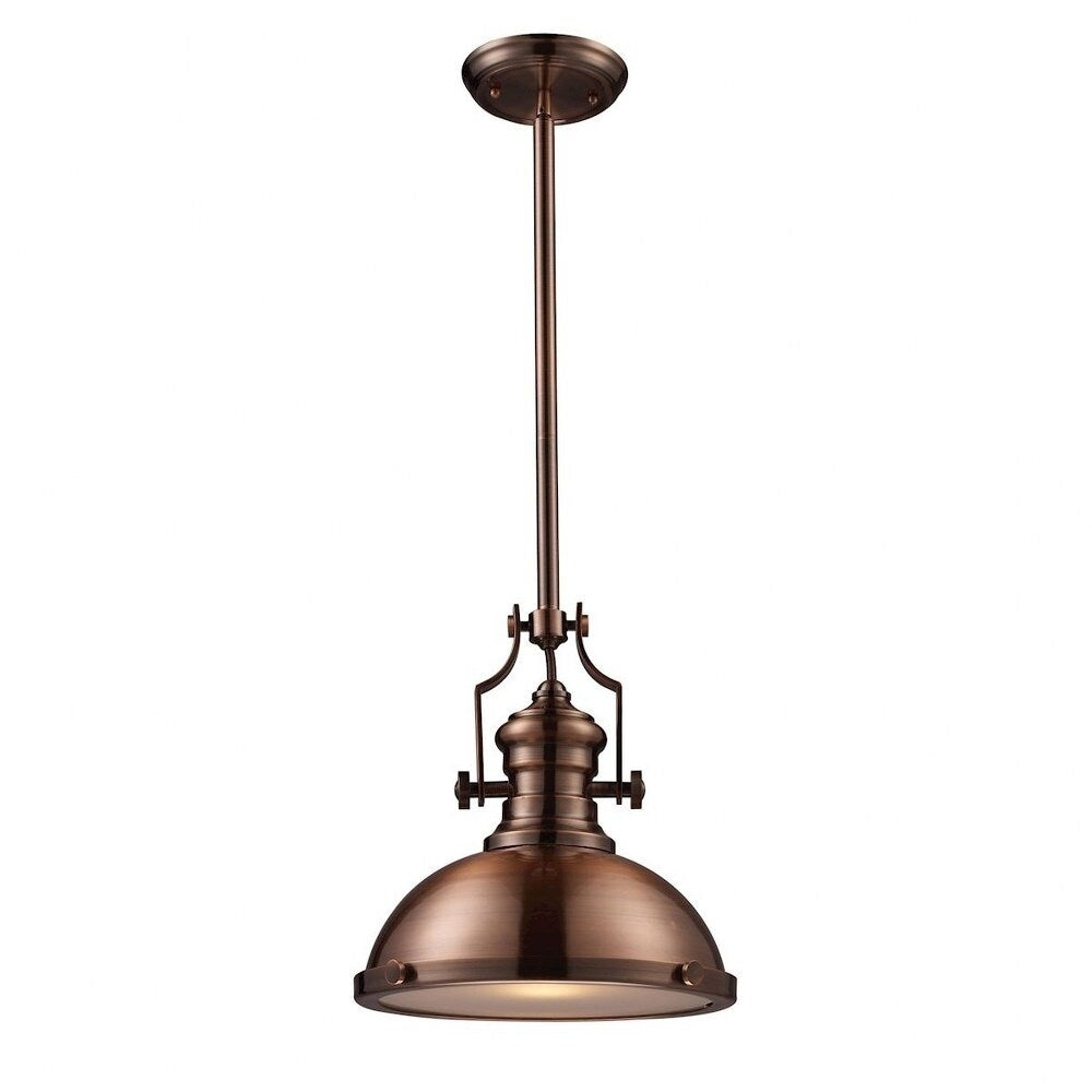 Eastfield Covert - One Light Pendant Antique Copper Finish With