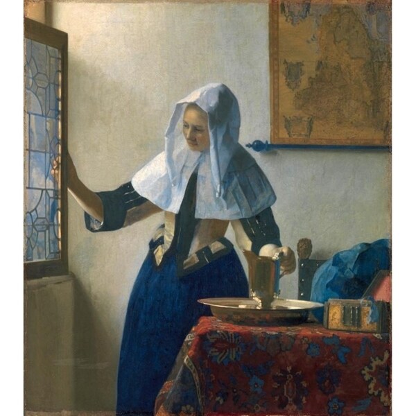 Easy Art Prints Johannes Vermeer's 'Young Woman with a Water Pitcher' Premium Canvas Art