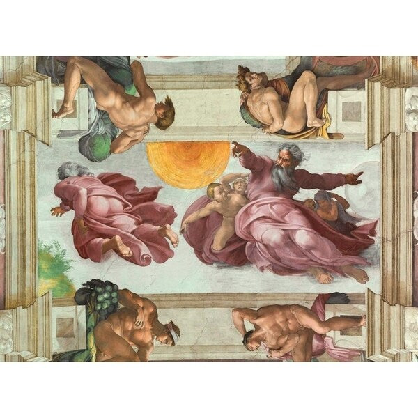 Easy Art Prints Michelangelo's 'The Creation of the Sun and the Moon, Sistine Chapel' Premium Canvas Art