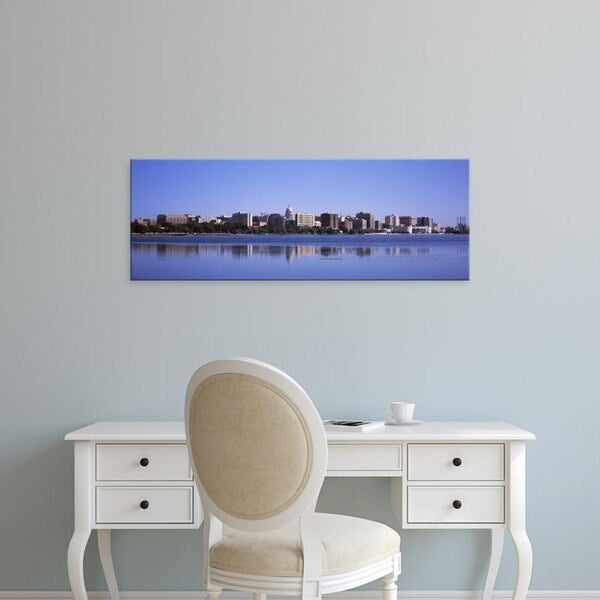 Easy Art Prints Panoramic Images's 'Buildings at waterfront, Lake Monona, Madison, Dane County, Wisconsin' Premium Canvas Art
