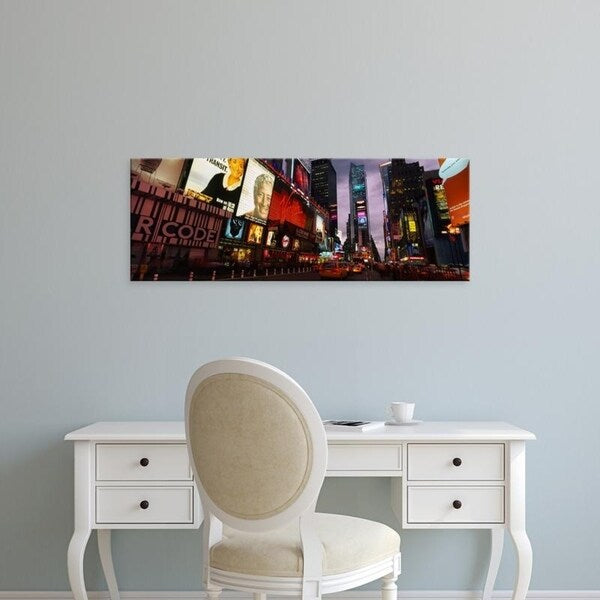 Easy Art Prints Panoramic Images's 'Buildings lit up at night, Times Square, Manhattan, New York City' Canvas Art