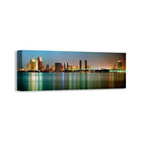 Easy Art Prints Panoramic Images's 'City skyline at night, San Diego, California, USA' Premium Canvas Art