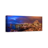 Easy Art Prints Panoramic Images's 'Fishing village at night, Lofoten, Nordland County, Norway' Premium Canvas Art
