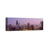 Easy Art Prints Panoramic Images's 'Night, Chicago, Illinois, USA' Premium Canvas Art
