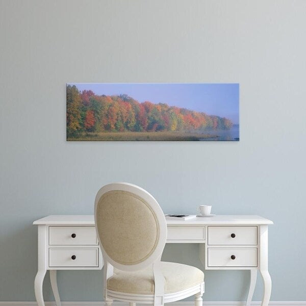 Easy Art Prints Panoramic Images's 'Trees at the lakeside, near Antigo, Wisconsin, USA' Premium Canvas Art
