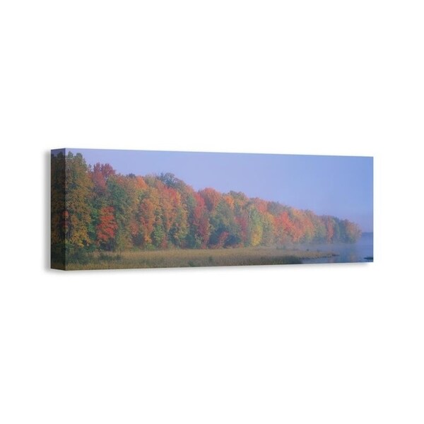 Easy Art Prints Panoramic Images's 'Trees at the lakeside, near Antigo, Wisconsin, USA' Premium Canvas Art