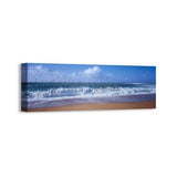 Easy Art Prints Panoramic Images's 'Waves breaking on the coast, Morbihan, Brittany, France' Premium Canvas Art