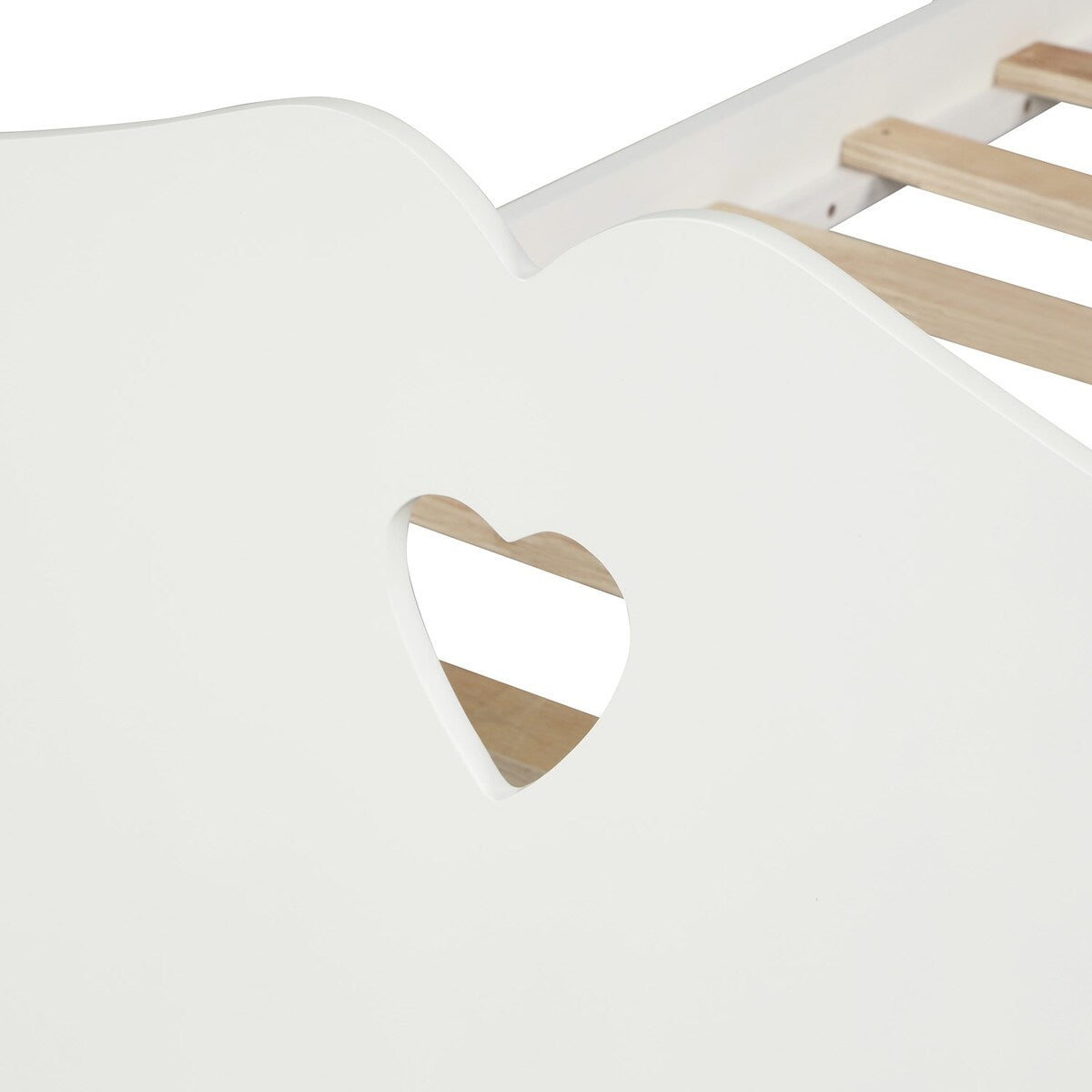 Easy Assemble Twin Platform Bed Frame with Love-Heart Shape Headboard