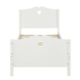 Easy Assemble Twin Platform Bed Frame with Love-Heart Shape Headboard