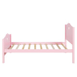 Easy Assemble Twin Platform Bed Frame with Love-Heart Shape Headboard