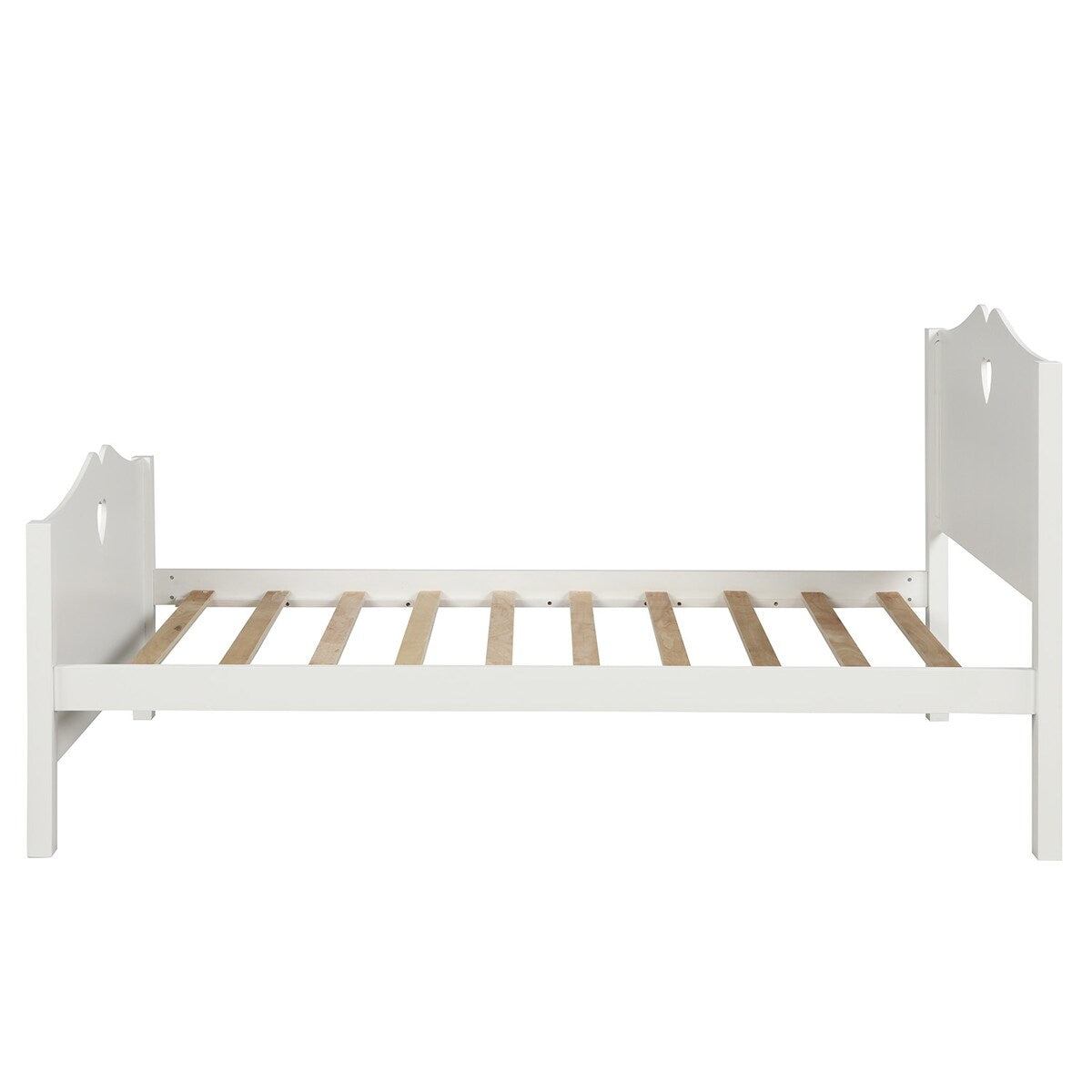 Easy Assemble Twin Platform Bed Frame with Love-Heart Shape Headboard