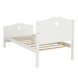 Easy Assemble Twin Platform Bed Frame with Love-Heart Shape Headboard