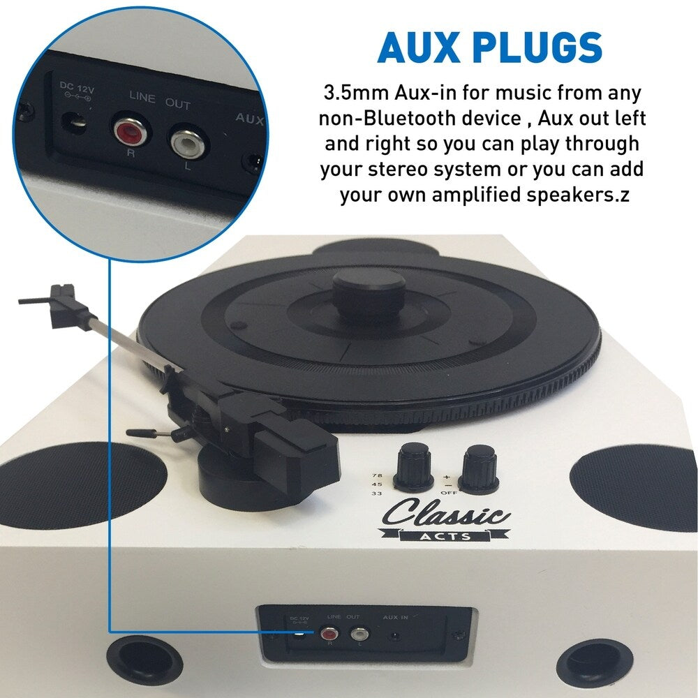 EasyGoProducts Vertical Bluetooth Turntable - 3 Speed Record Player