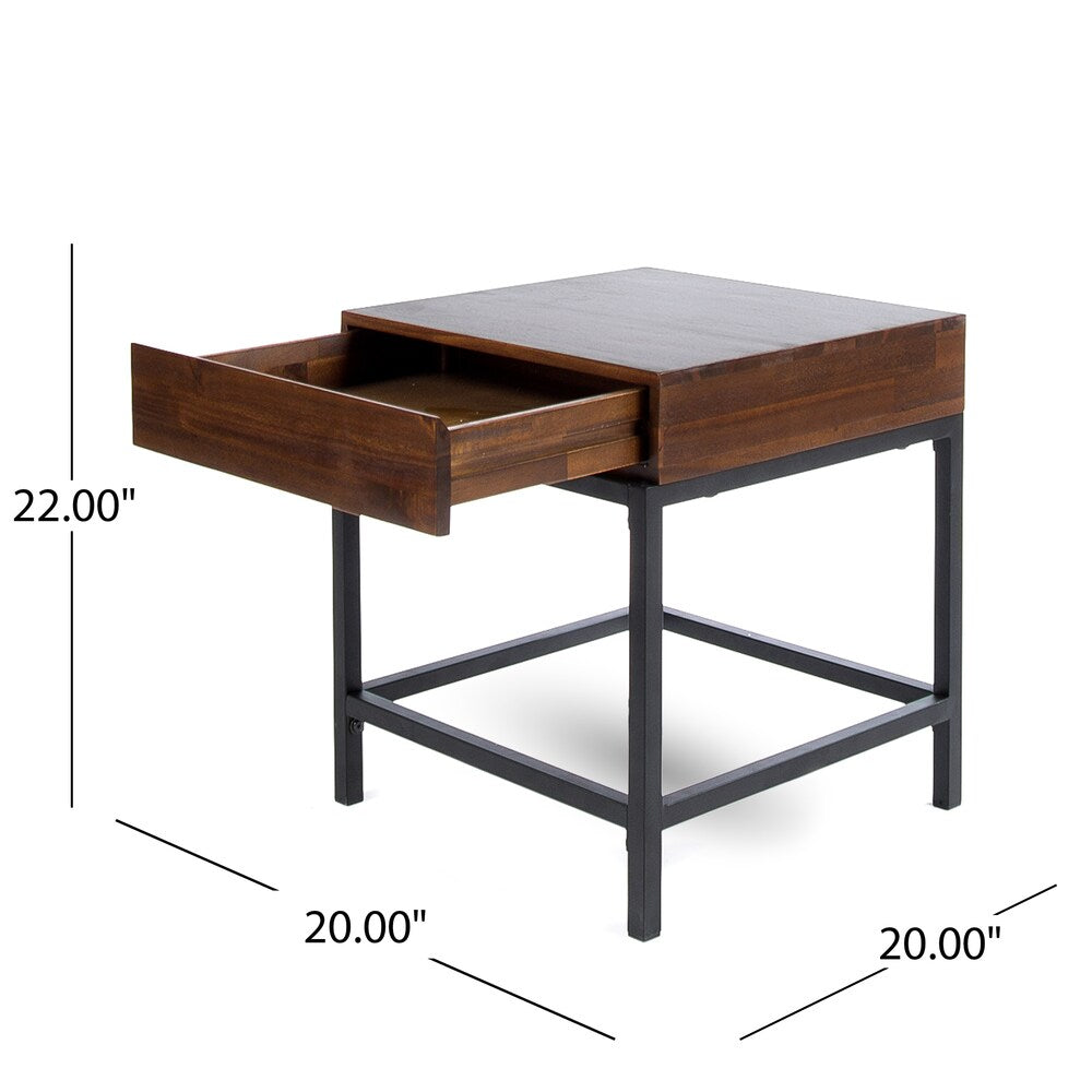 Ebany Industrial Acacia Wood 2-piece Storage Table Set by Christopher Knight Home
