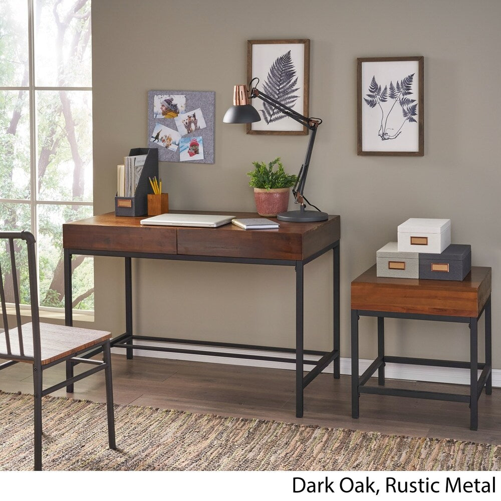 Ebany Industrial Acacia Wood 2-piece Storage Table Set by Christopher Knight Home