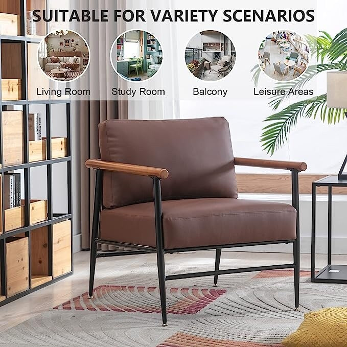Ebello Comfy Simple Upholstered Single Armchair for Living Room