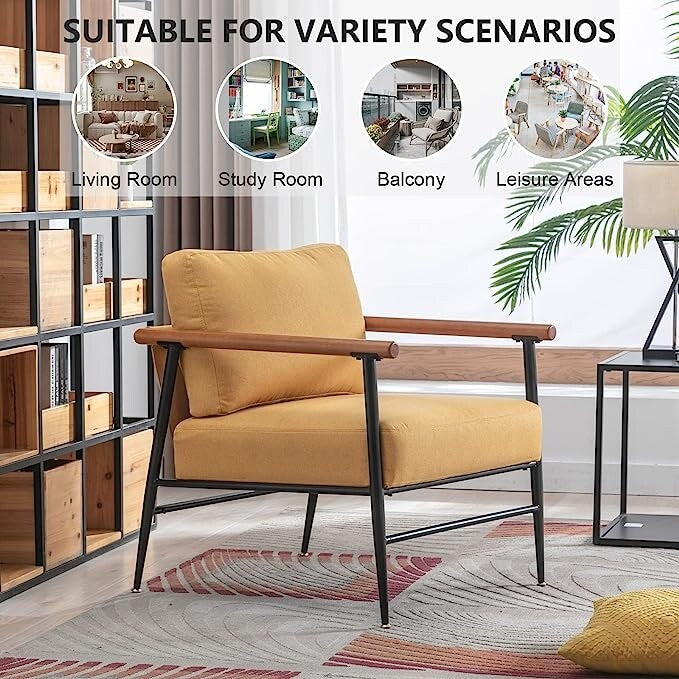Ebello Comfy Simple Upholstered Single Armchair for Living Room