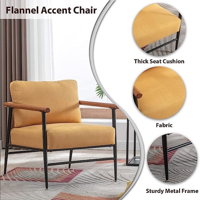 Ebello Comfy Simple Upholstered Single Armchair for Living Room
