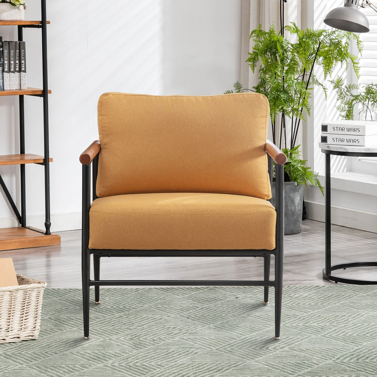 Ebello Comfy Simple Upholstered Single Armchair for Living Room