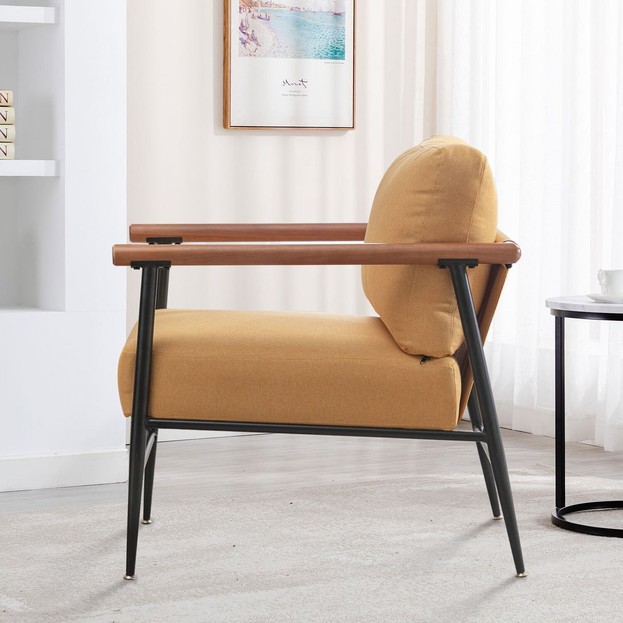 Ebello Comfy Simple Upholstered Single Armchair for Living Room