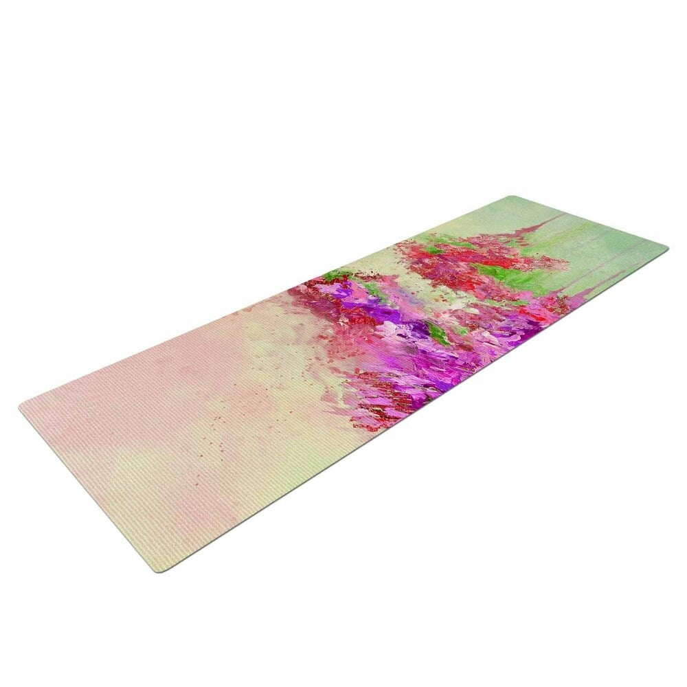 Ebi Emporium "When Land Met Sky 3" Pink Green Yoga Mat