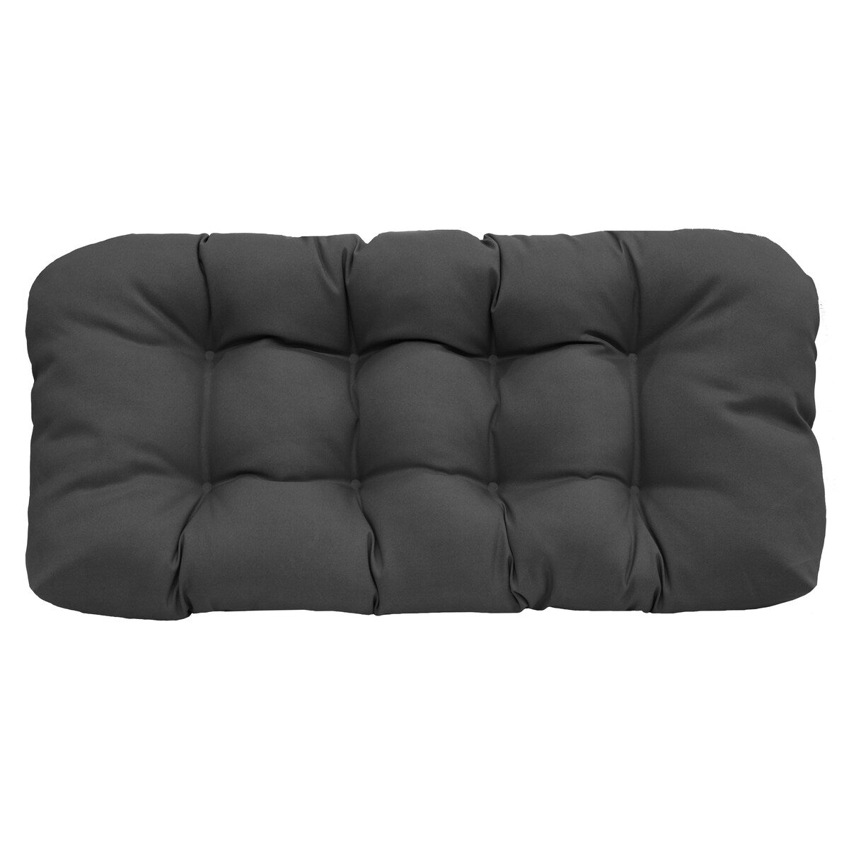Ebony Outdoor Wicker Settee Cushion 44 x 19 in Solid Black - 19" x 44" x 5"