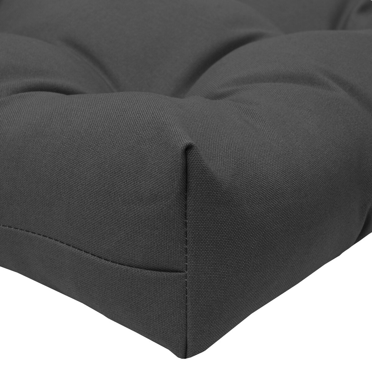 Ebony Outdoor Wicker Settee Cushion 44 x 19 in Solid Black - 19" x 44" x 5"