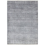 Hand-knotted Jules Ushak Grey Silk Rug - 4'0" x 5'11"