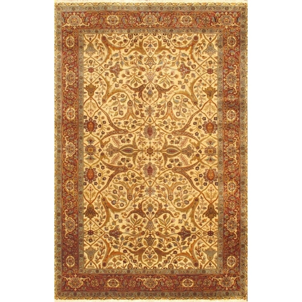 Ecarpetgallery Hand-knotted Mirzapur Brown Wool Rug (6' x 9')