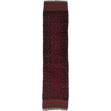 Ecarpetgallery Hand-knotted Tajik Caucasian Blue Red Wool Geometric Casual Runner Rug (1'11 x 7'11)