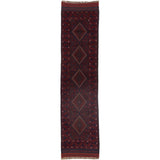 Ecarpetgallery Hand-knotted Tajik Caucasian Blue Red Wool Geometric Runner Rug (1'11 x 7'11)
