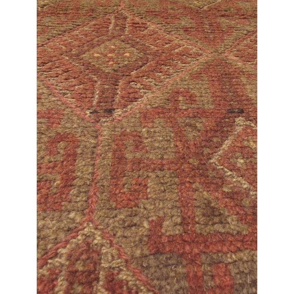 Ecarpetgallery Hand-knotted Tajik Caucasian Brown Wool Geometric Runner Rug (2'2 x 8'7)