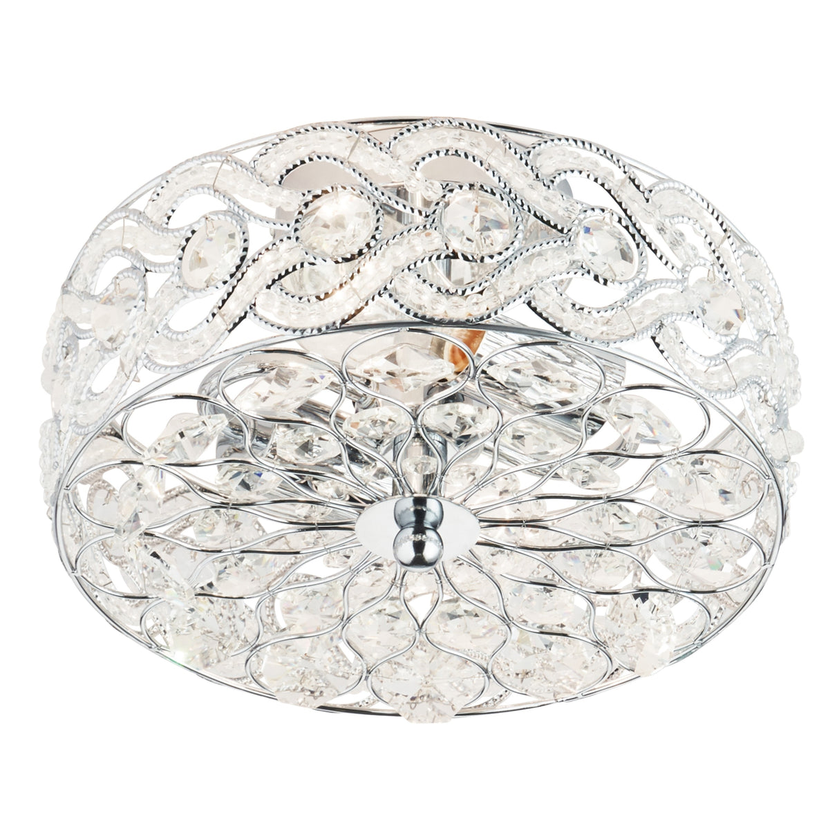 River of Goods Olivia Braided Metal and Crystal 11.5-inch Semi-Flush Mount Ceiling Light - 11.5" x 11.5" x 6.375"