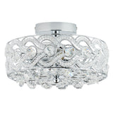 River of Goods Olivia Braided Metal and Crystal 11.5-inch Semi-Flush Mount Ceiling Light - 11.5" x 11.5" x 6.375"