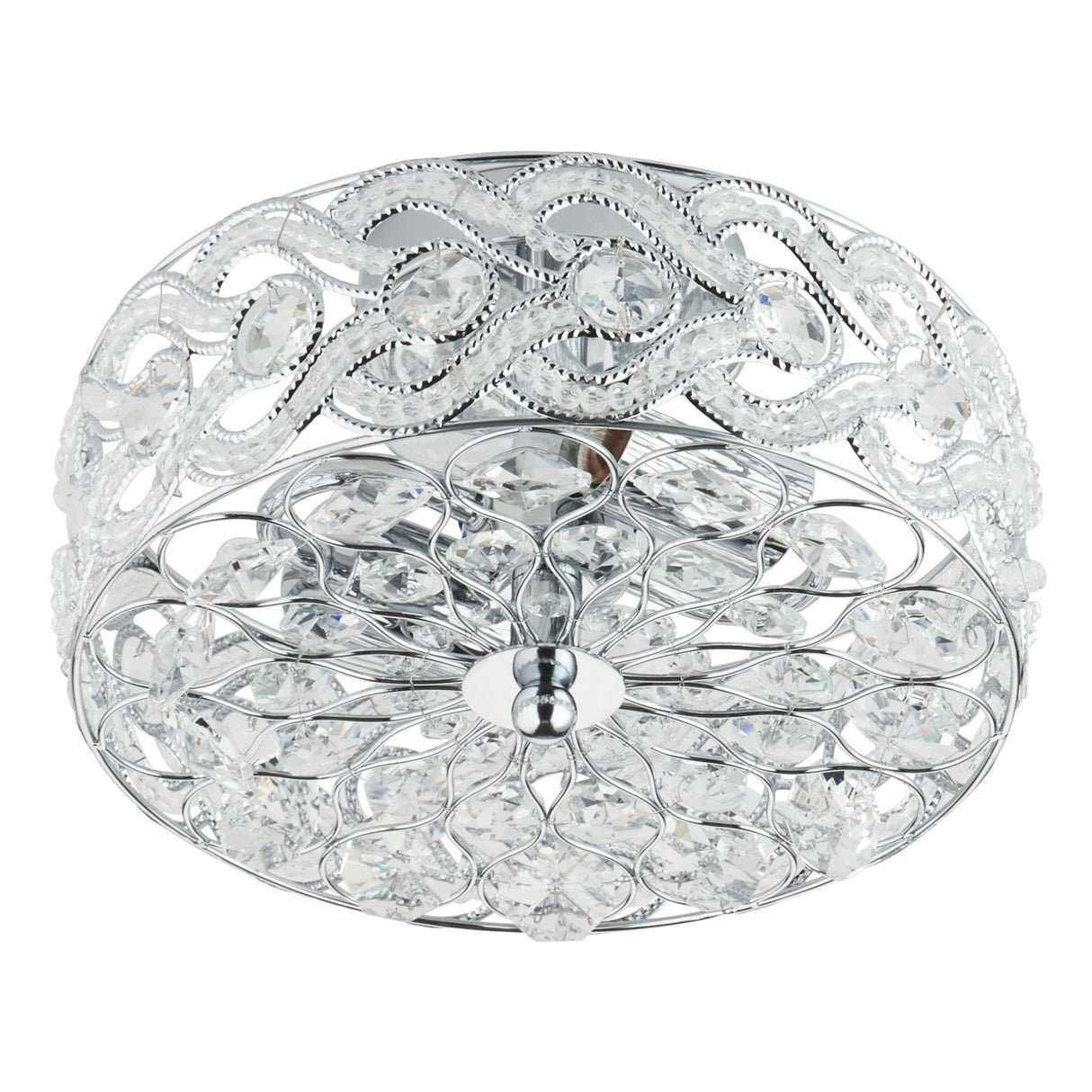 River of Goods Olivia Braided Metal and Crystal 11.5-inch Semi-Flush Mount Ceiling Light - 11.5" x 11.5" x 6.375"