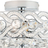 River of Goods Olivia Braided Metal and Crystal 11.5-inch Semi-Flush Mount Ceiling Light - 11.5" x 11.5" x 6.375"