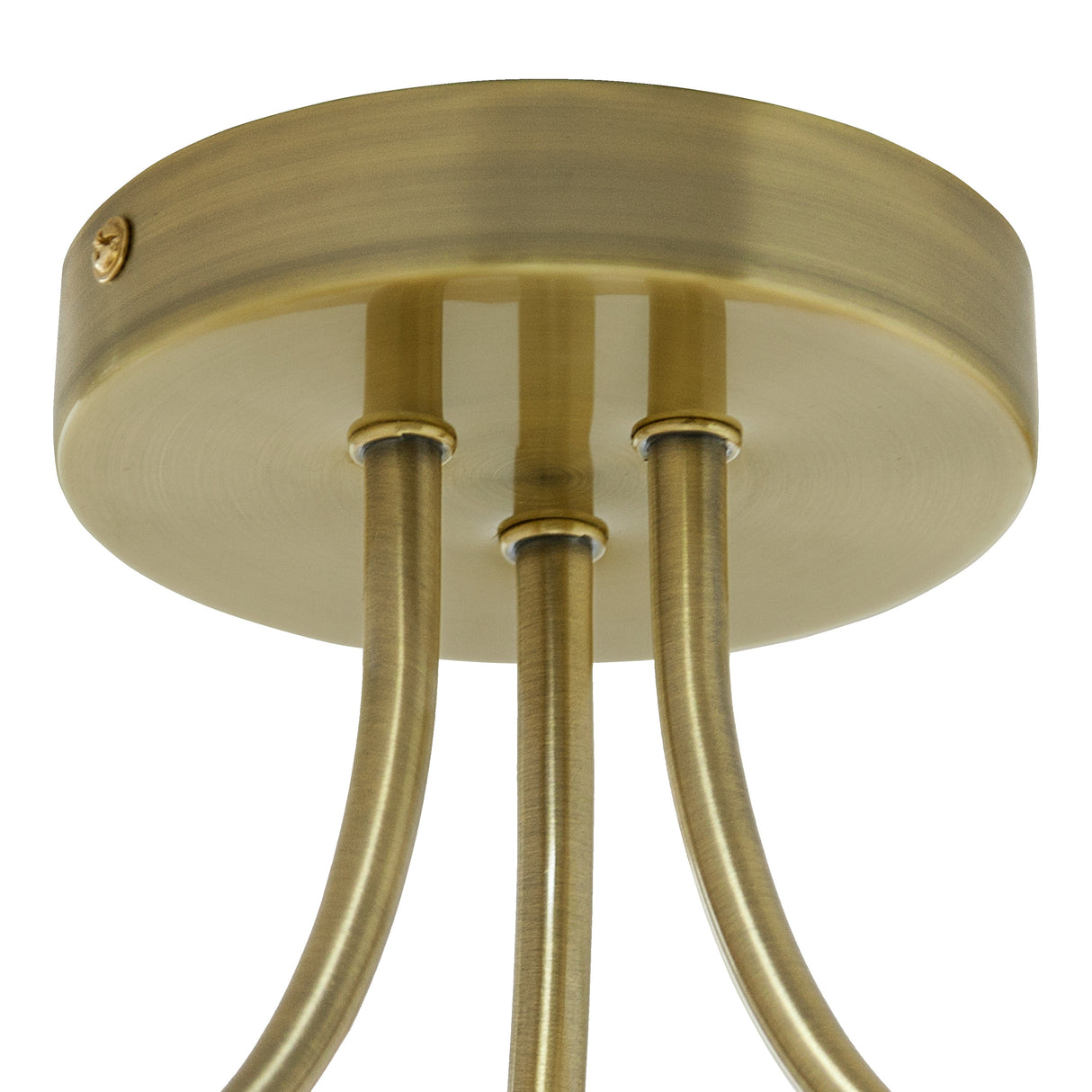 Echo River of Goods Gold and White Rattan and Metal Trio-Shade 18-Inch Ceiling Light - 18" x 18" x 11.5"