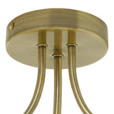 Echo River of Goods Gold and White Rattan and Metal Trio-Shade 18-Inch Ceiling Light - 18" x 18" x 11.5"