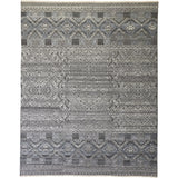 Eckhart Tribal Diamond Rug, Gray/Denim Blue, Area Rug