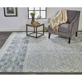 Eckhart Tribal Diamond Rug, Gray/Denim Blue, Area Rug