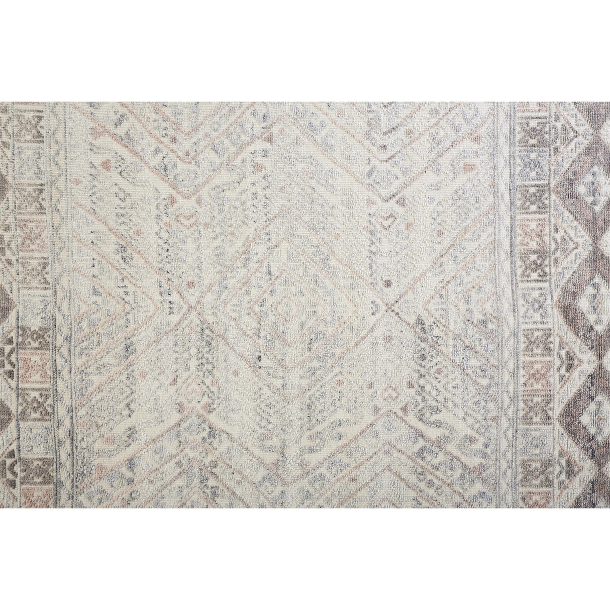 Eckhart Tribal Diamond Rug, Gray/Denim Blue, Area Rug