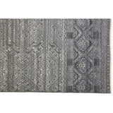 Eckhart Tribal Diamond Rug, Gray/Denim Blue, Area Rug
