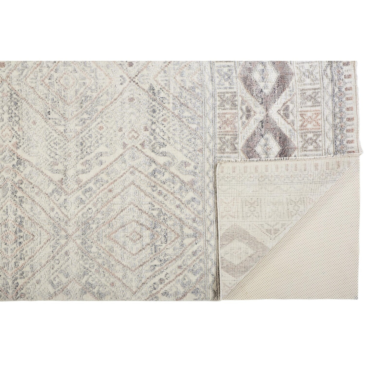 Eckhart Tribal Diamond Rug, Gray/Denim Blue, Area Rug
