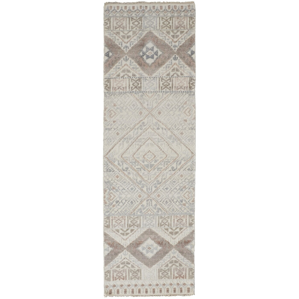 Eckhart Tribal Diamond Rug, Gray/Denim Blue, Area Rug