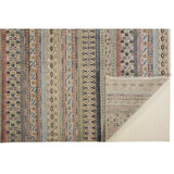 Eckhart Tribal Rug, Khaki Tan/Terracotta/Blue, Area Rug