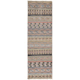 Eckhart Tribal Rug, Khaki Tan/Terracotta/Blue, Area Rug