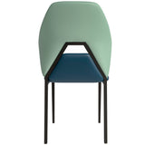 Eclat Leather Dining Chair in Black Iron Modern Upholstered Accent Kitchen Side Chair