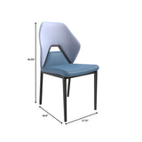 Eclat Leather Dining Chair in Black Iron Modern Upholstered Accent Kitchen Side Chair