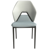 Eclat Leather Dining Chair in Black Iron Modern Upholstered Accent Kitchen Side Chair