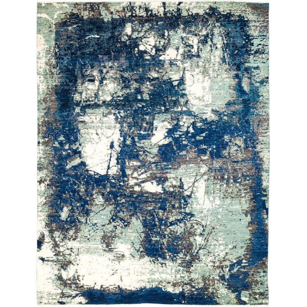 Eclectic Modern Blue Area Rug - 8'2" x 10'6"/Surplus